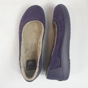 CROCS Berryessa Suede Fur Lined Ballet Flat Purple